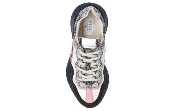 Authentic Gucci Rhyton Sneaker Beige Blue Monogram (Women's)