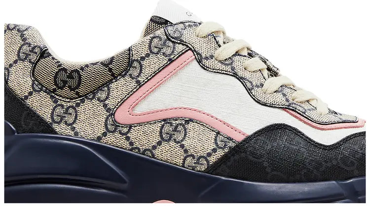 Authentic Gucci Rhyton Sneaker Beige Blue Monogram (Women's)