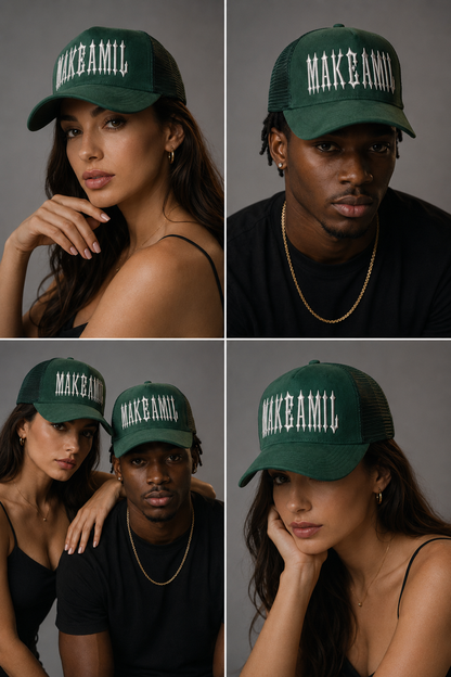 MakeAMil Signature Green Trucker